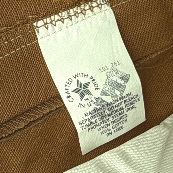 Vintage Carhartt Double Front Logger Pants Mens 30x34 62W Brown NWT NOS Faded - Picture 4 of 12